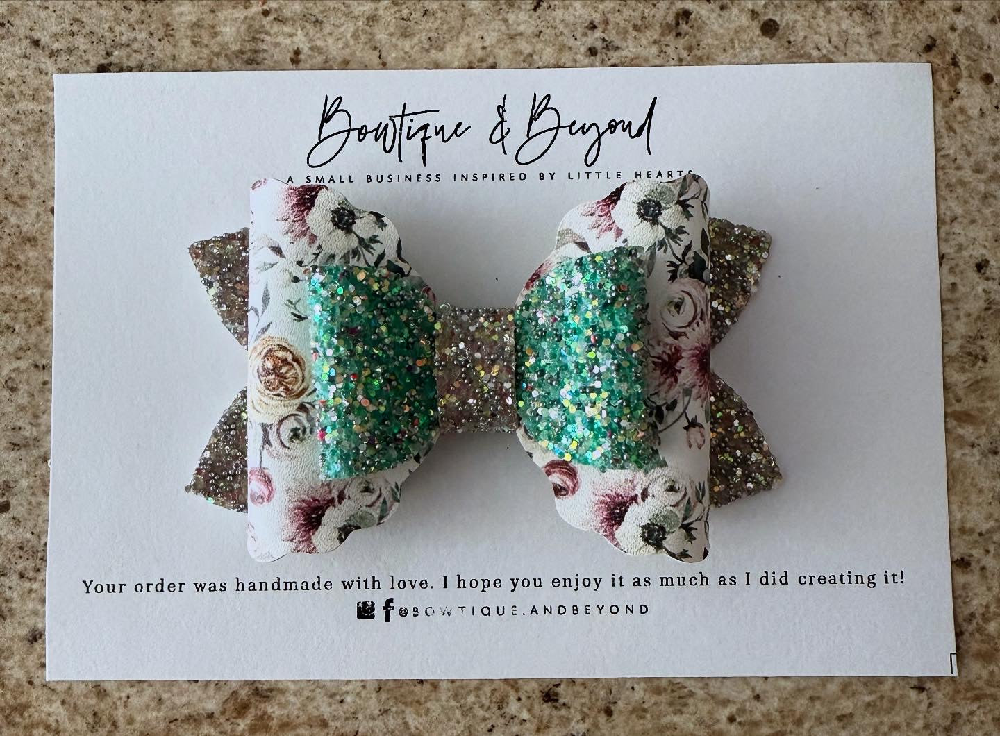 Tonal Floral Bow Clip