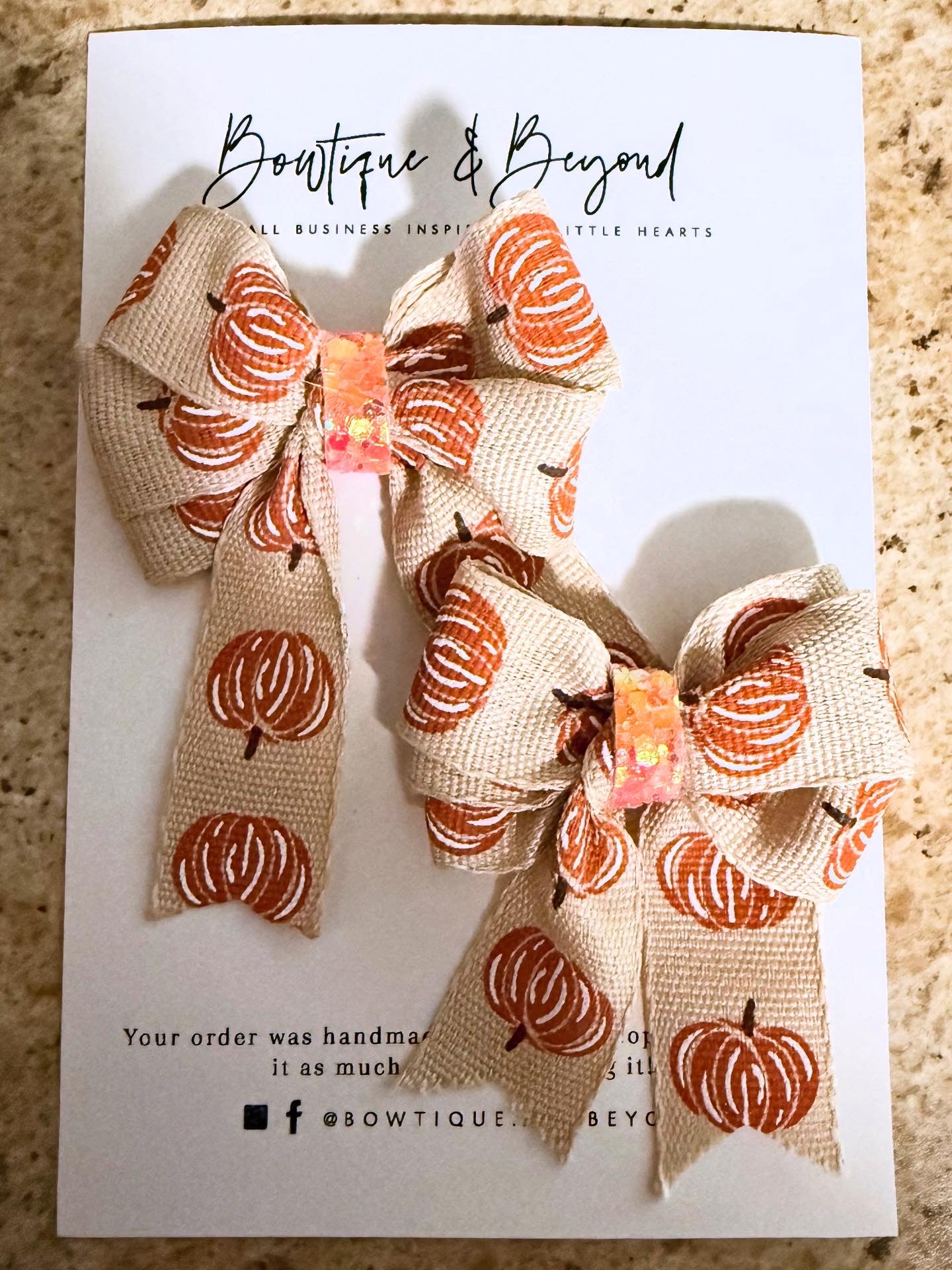 Little Pumpkin Bow Clip Set