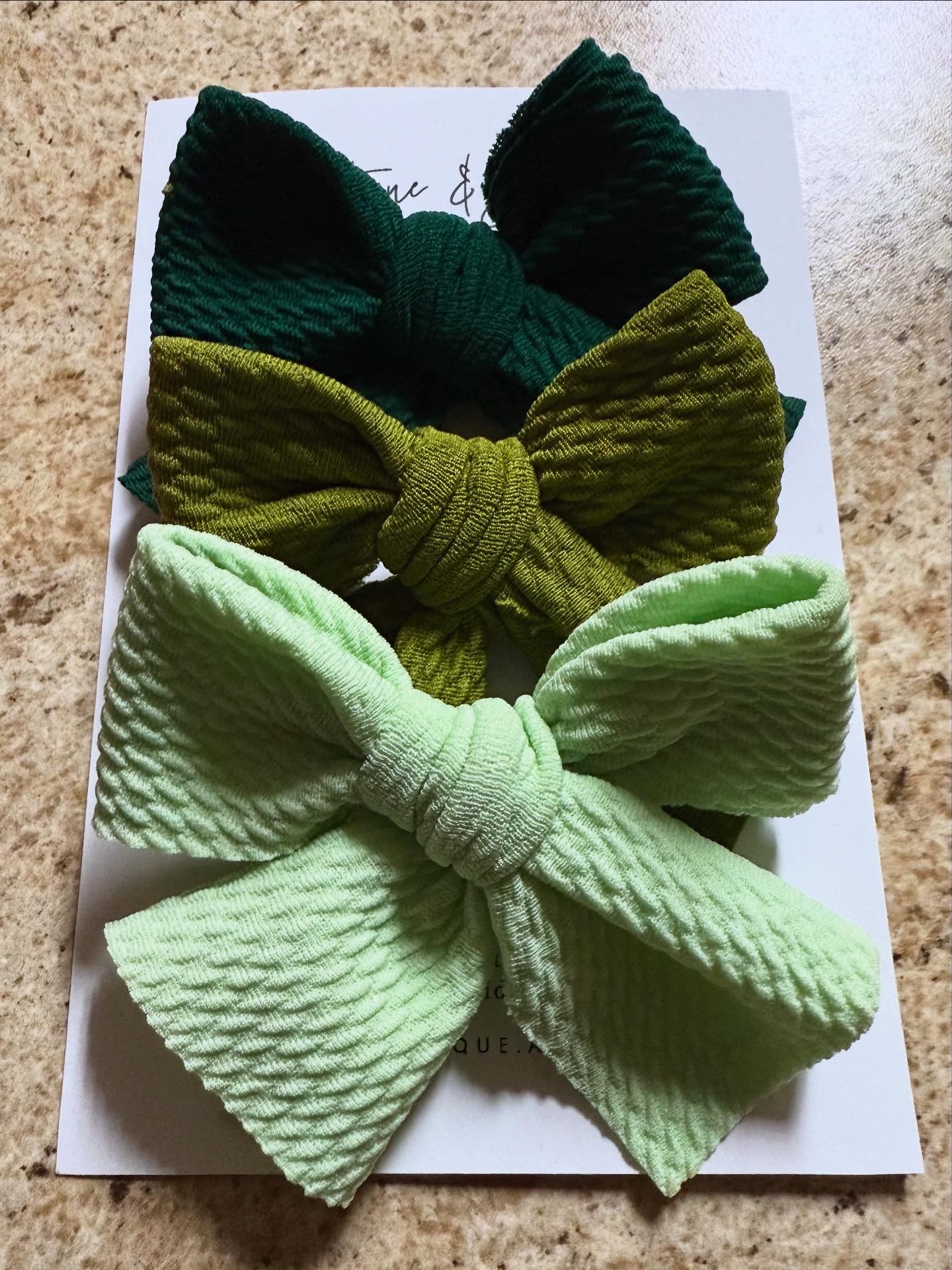 Evergreen Trio Bow Clip Set