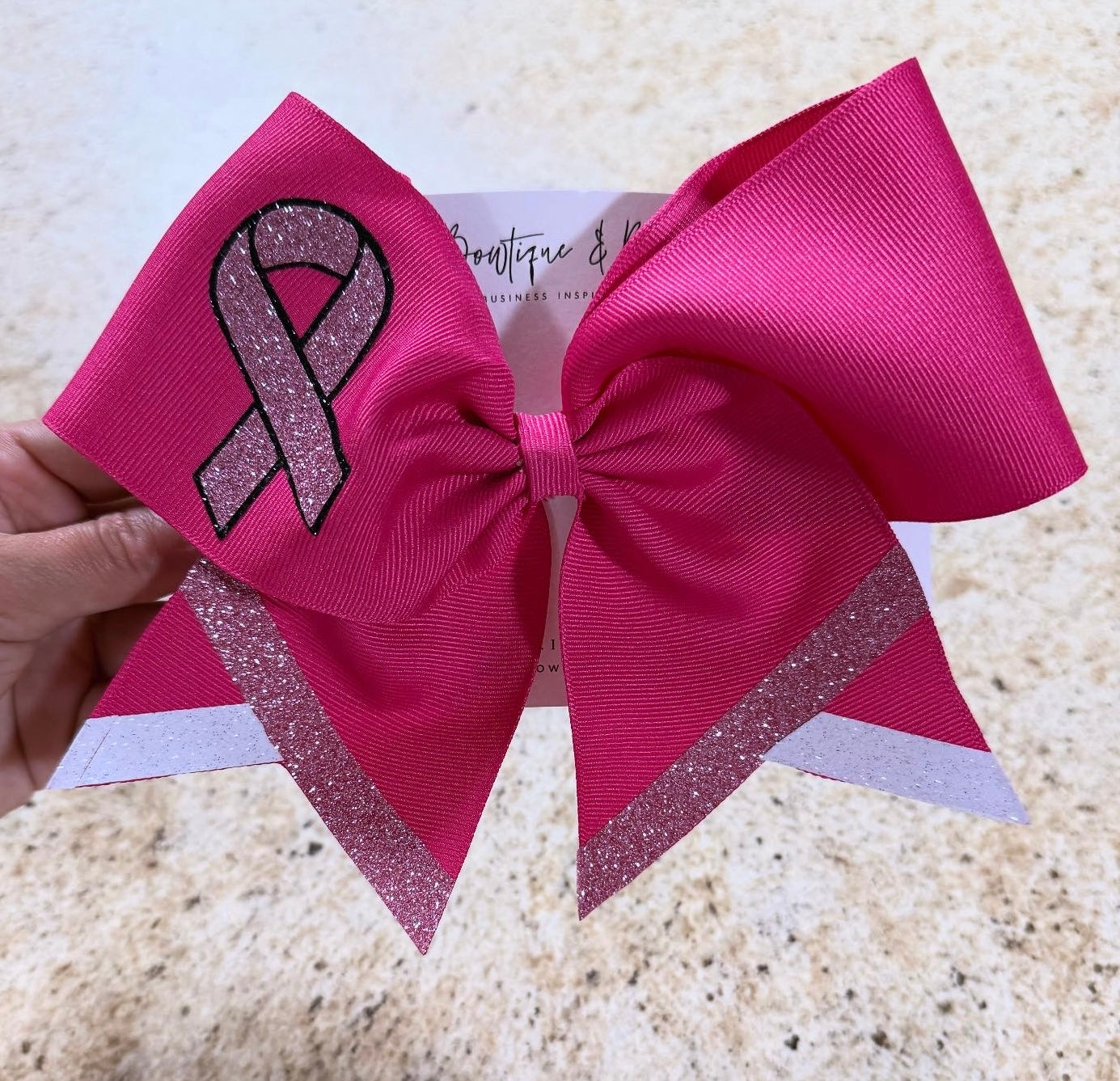 Breast Cancer Awareness Cheer Bow
