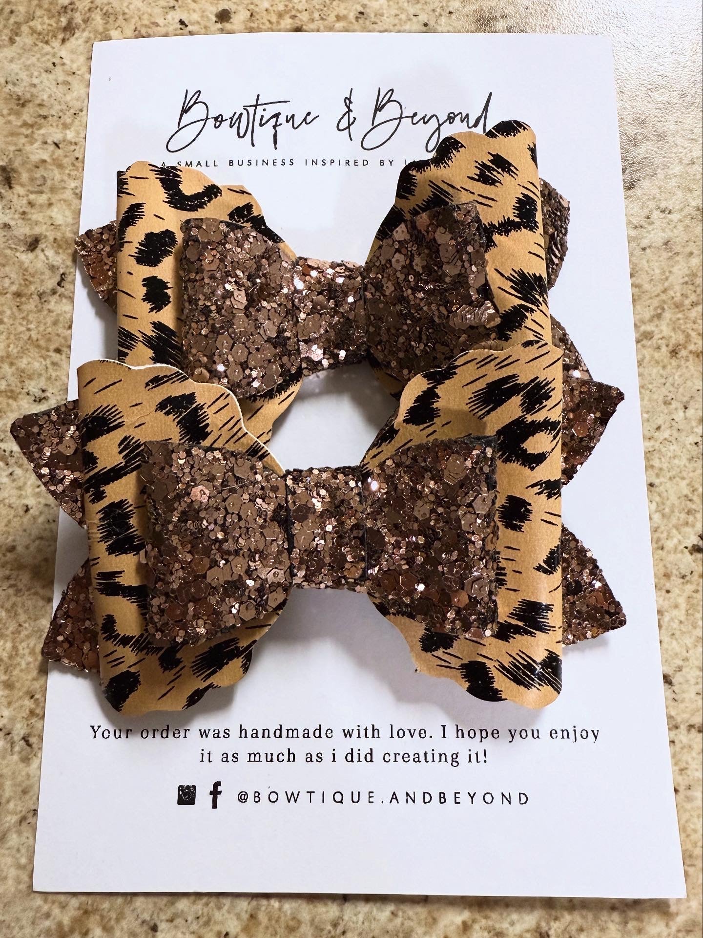 Black Gloss Tan Leopard Clip Set