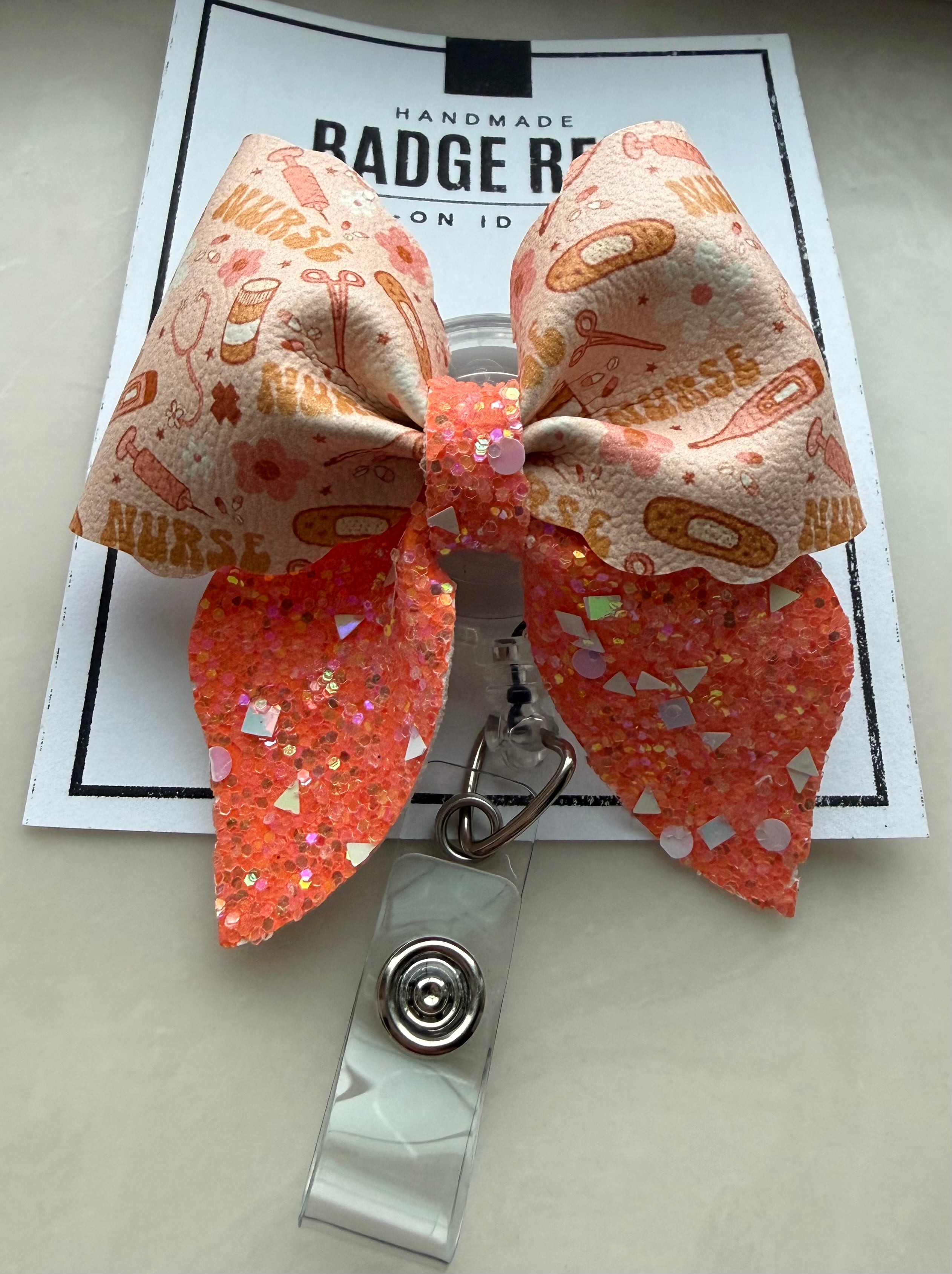 Orange Blossom Nurse Badge Reel