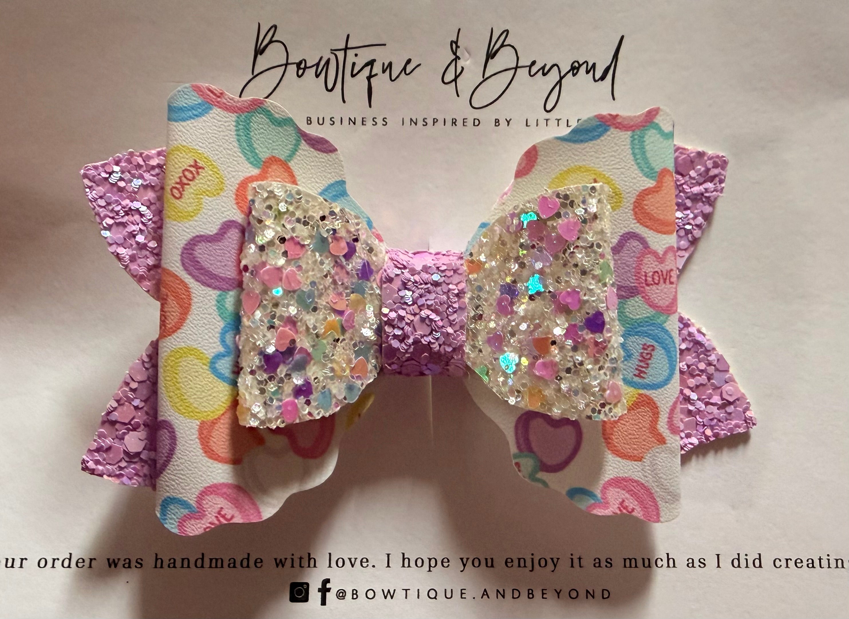 Candy Heart Crush Bow Clip