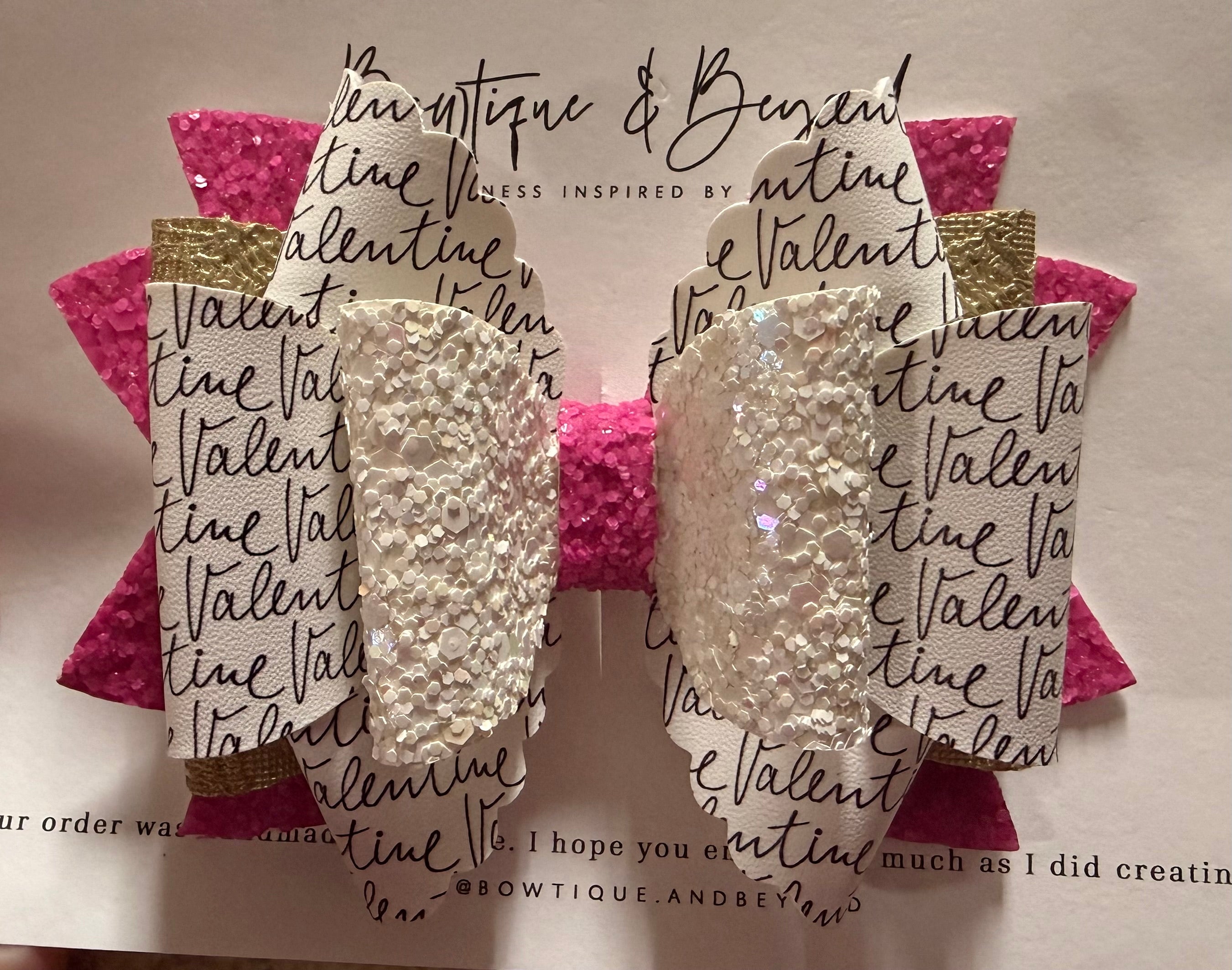 Valentine Glam Bow clip