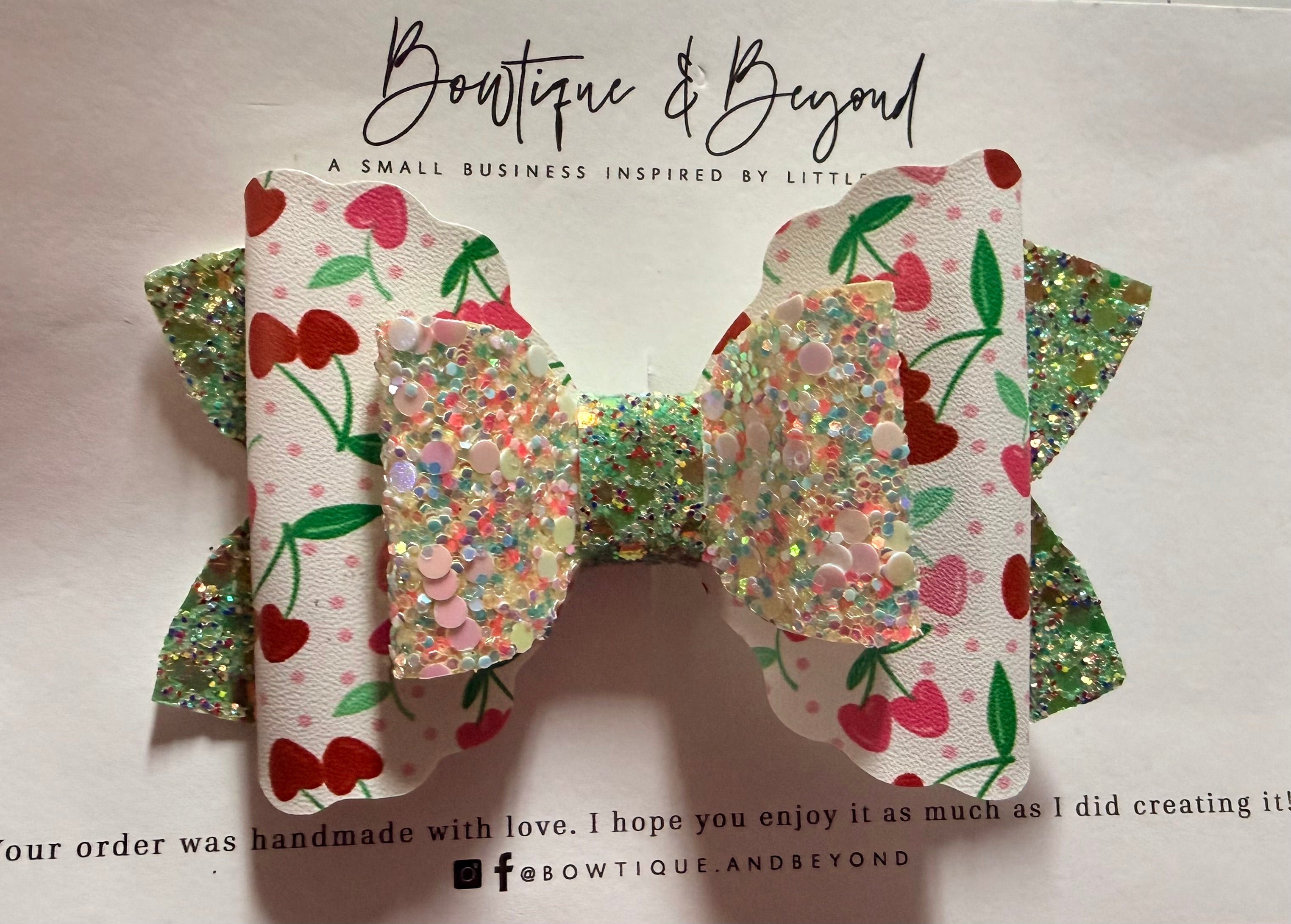 Sweet Cherry Bow Clip