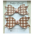Cinnamon Cream Plaid Bow
