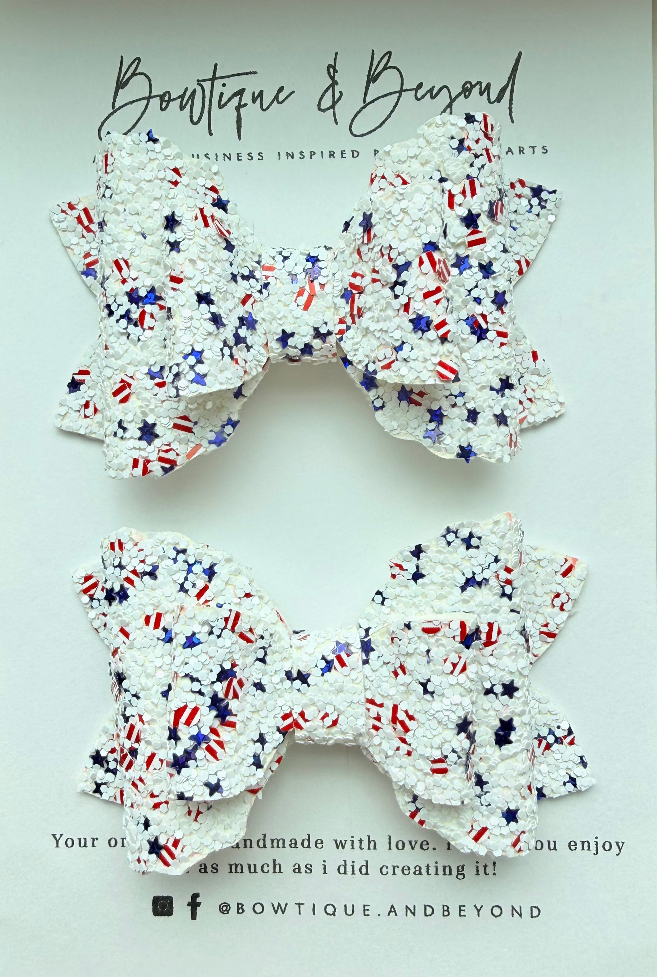 Glitter Flag Glam Bow