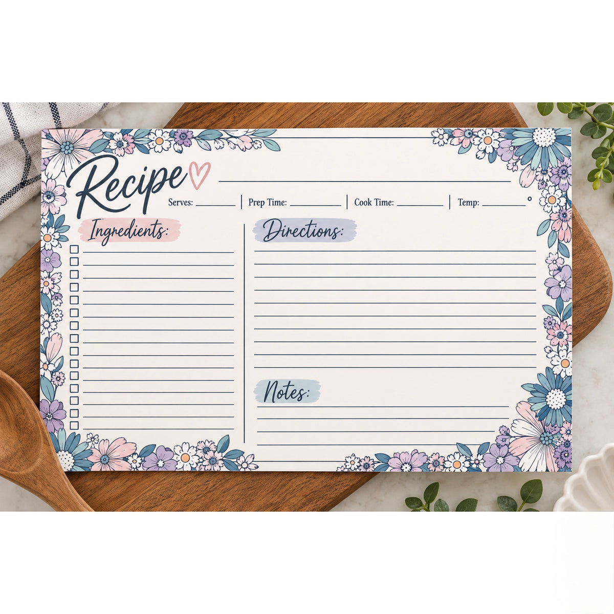 Pastel Petals Recipe Card