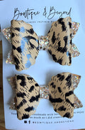 Golden Glam Leopard Bow