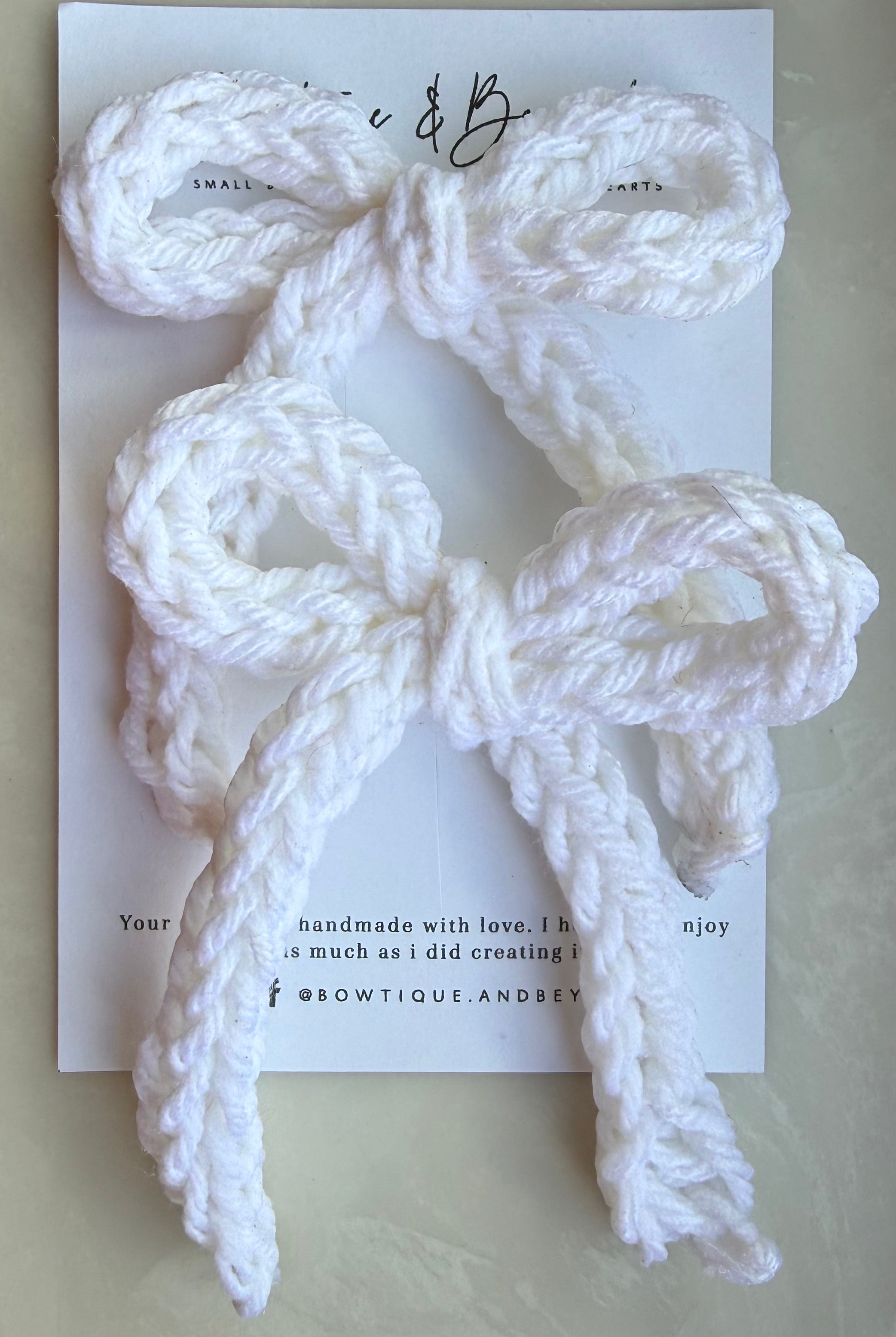 White Blush Bow Clip