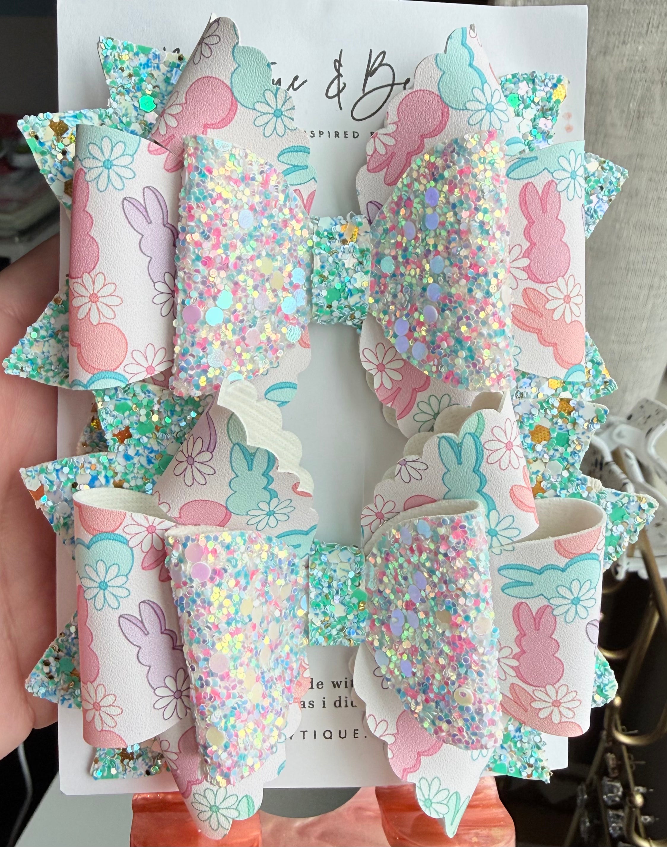 Pastel Bunny Bliss Bow Clip