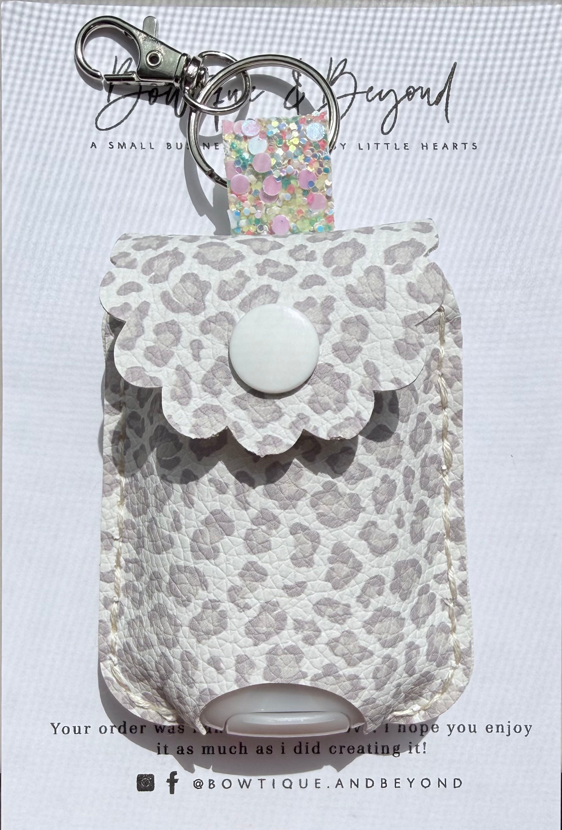 Pearl Leopard Hand Sanitizer Holder