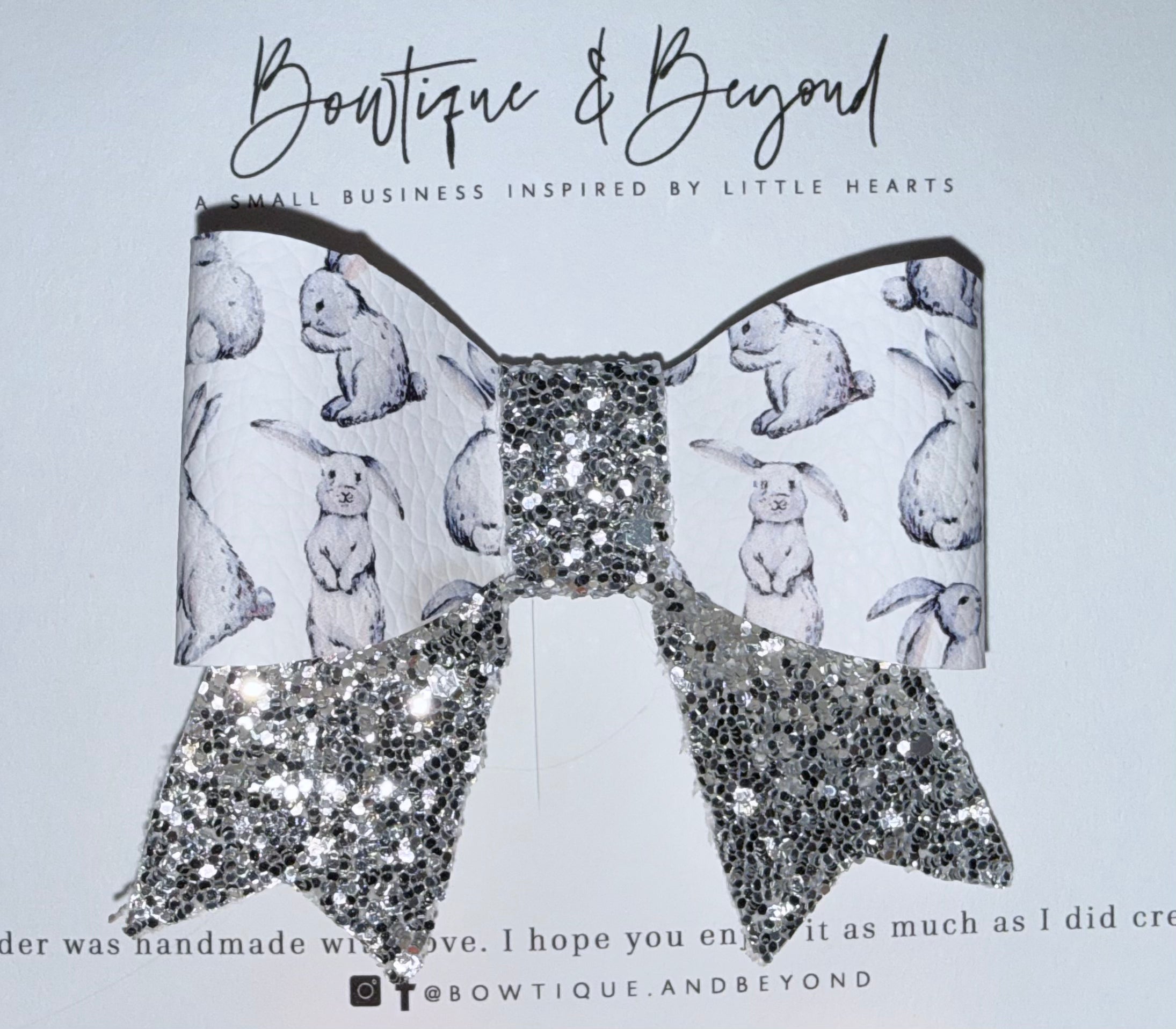 White Bunny Bliss Bow Clip