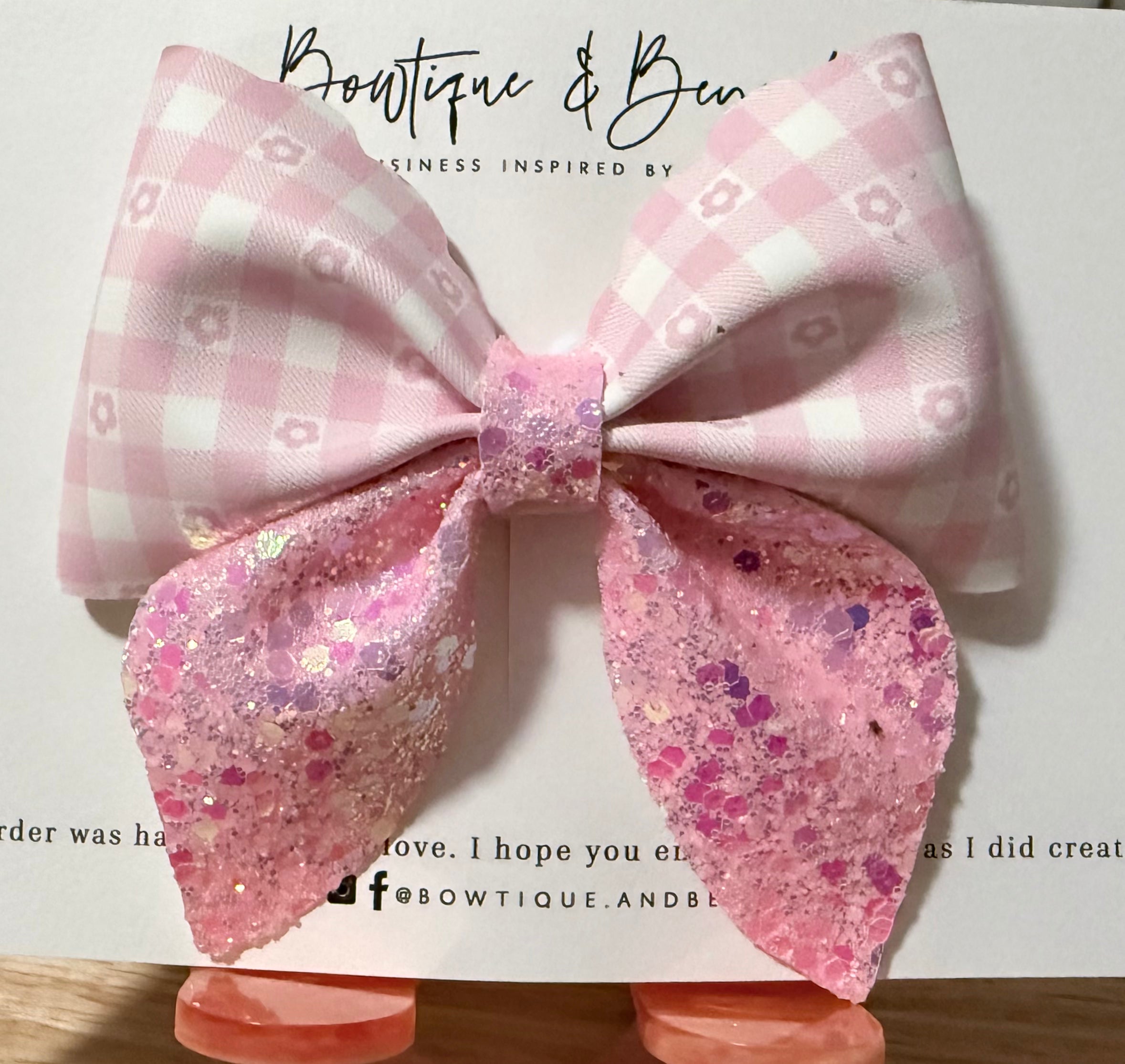 Rosy Petals Clip Bow