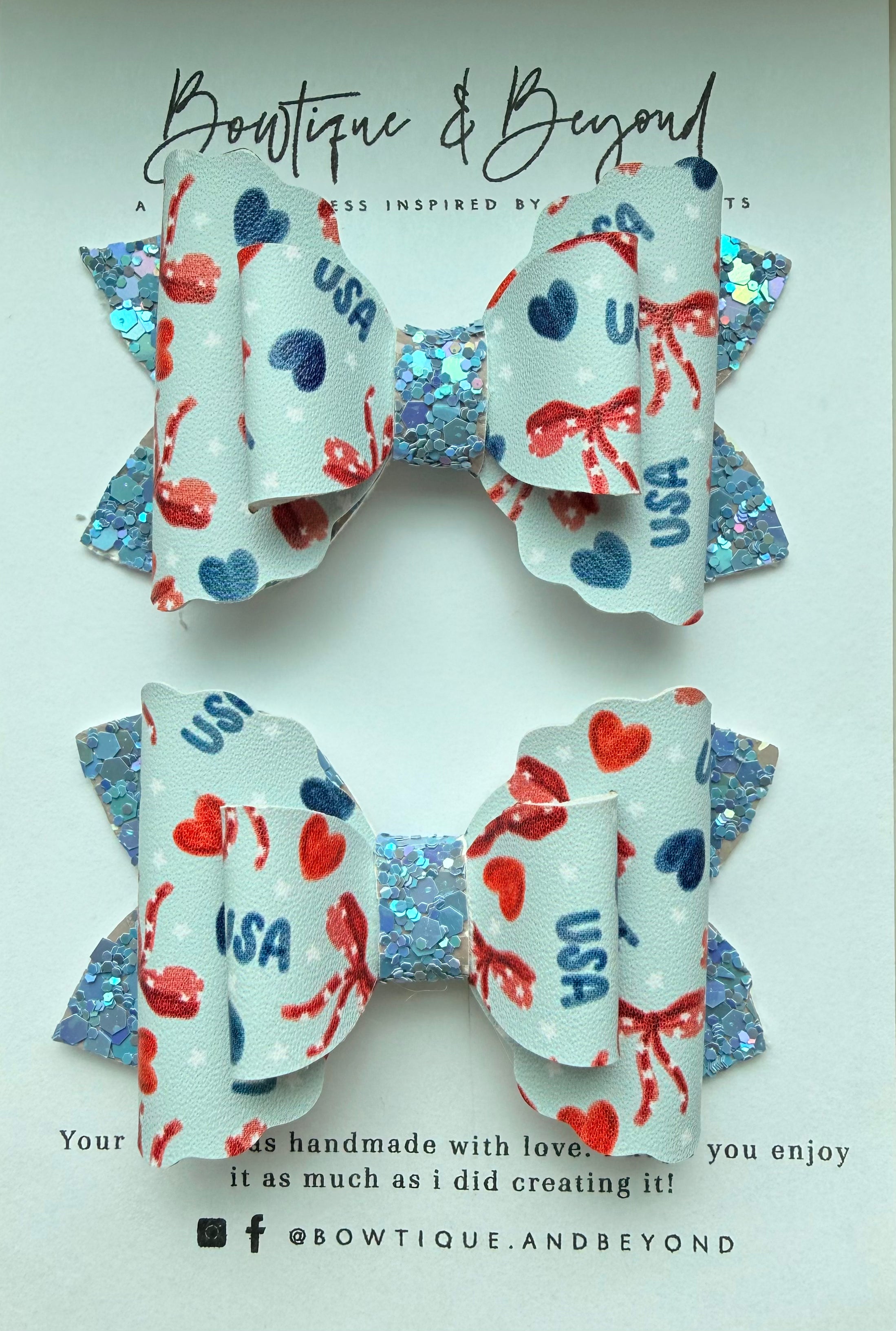 Hearts & USA Bow