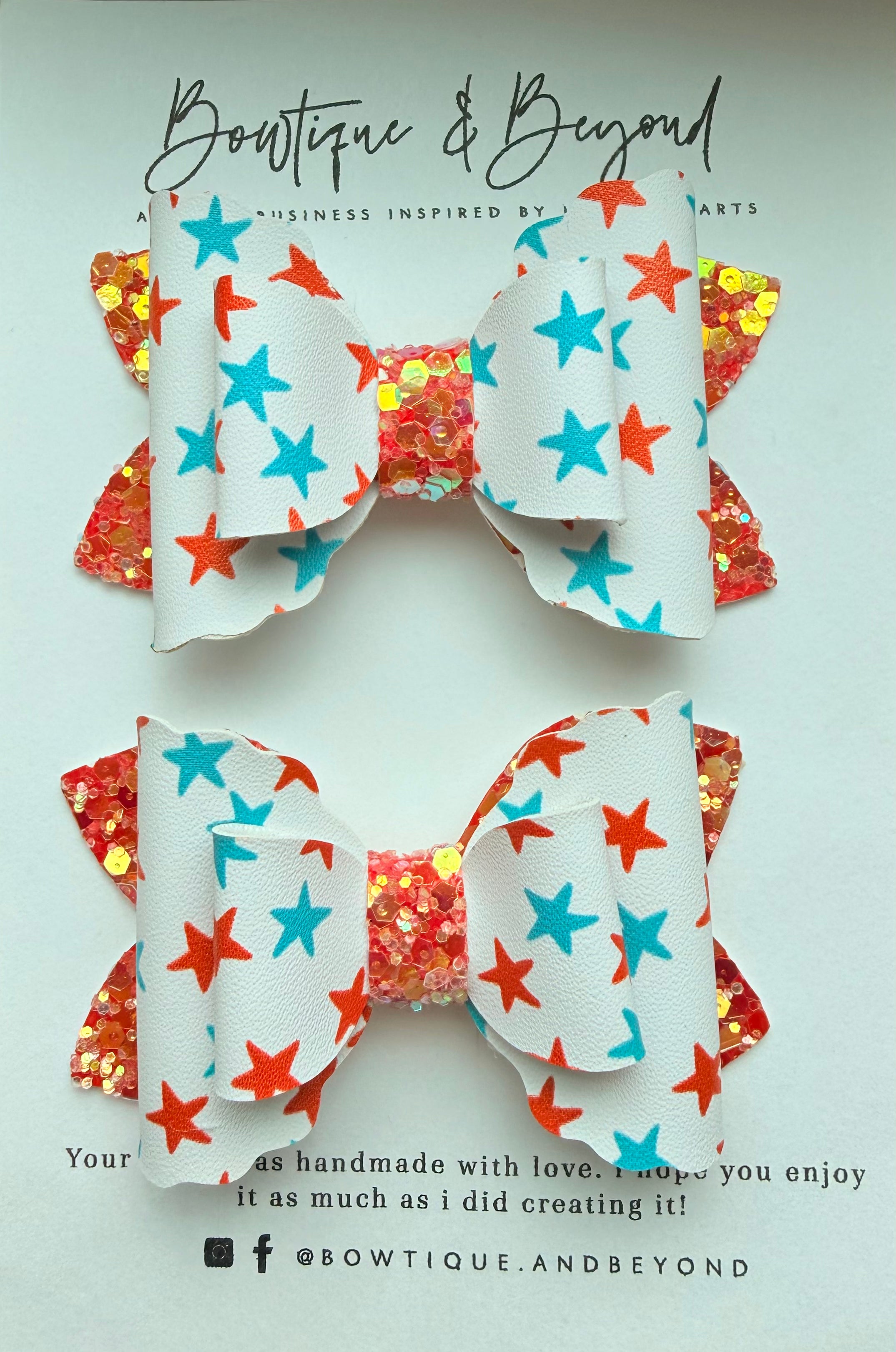 Red, White & Starry Bow