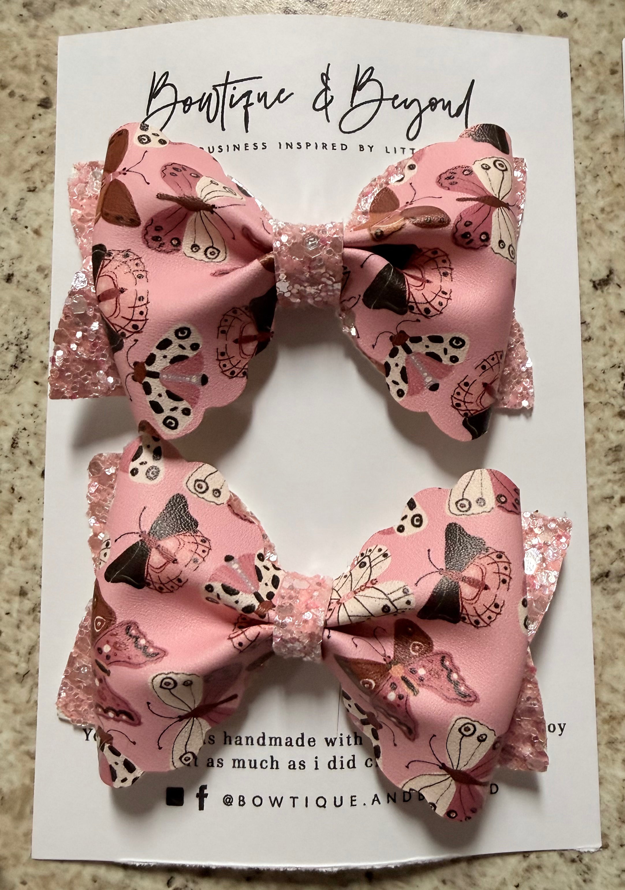 Pink Butterflies Clip Set