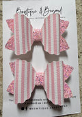 Pink Stripes Bow
