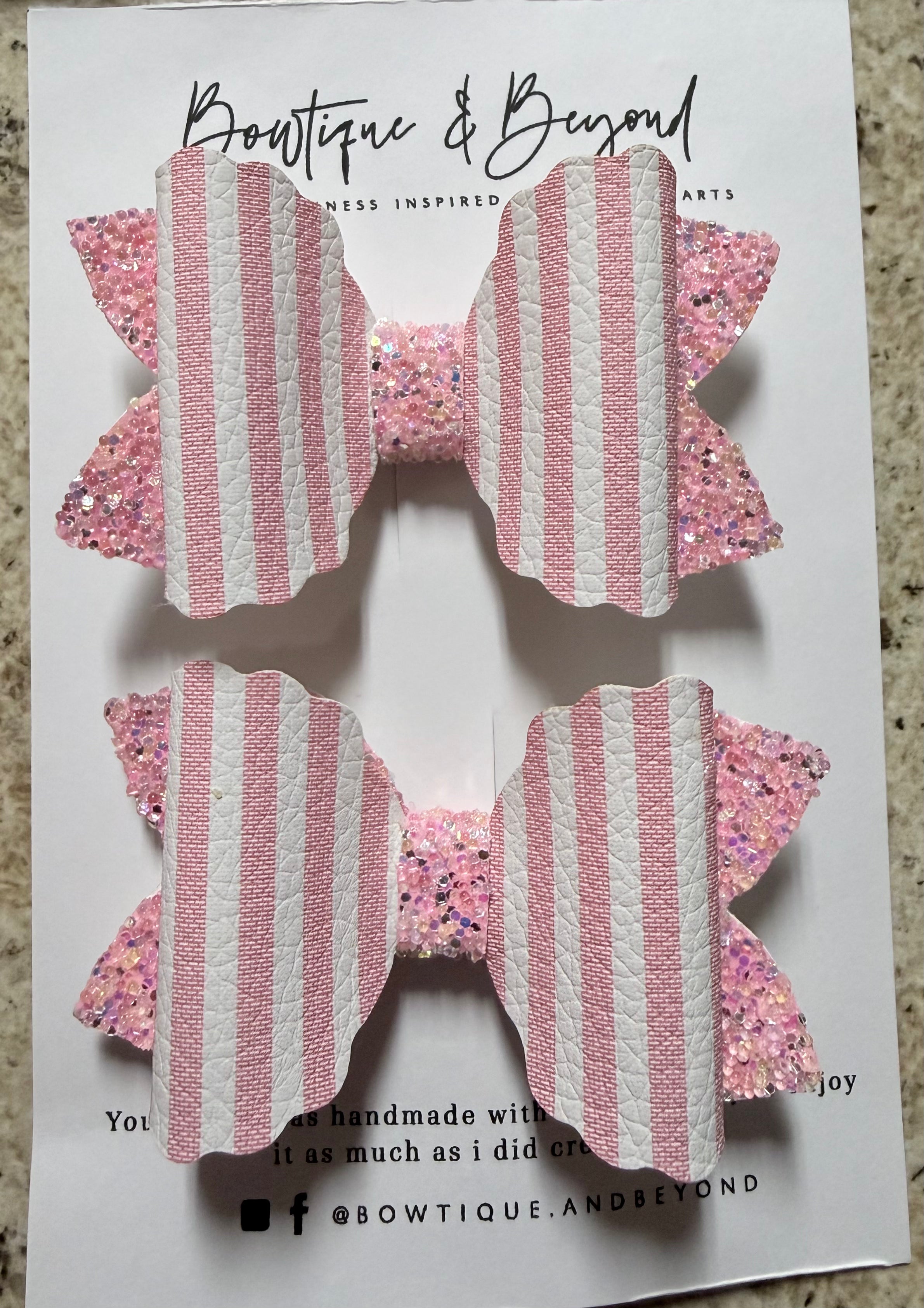 Pink Stripes Clip Set