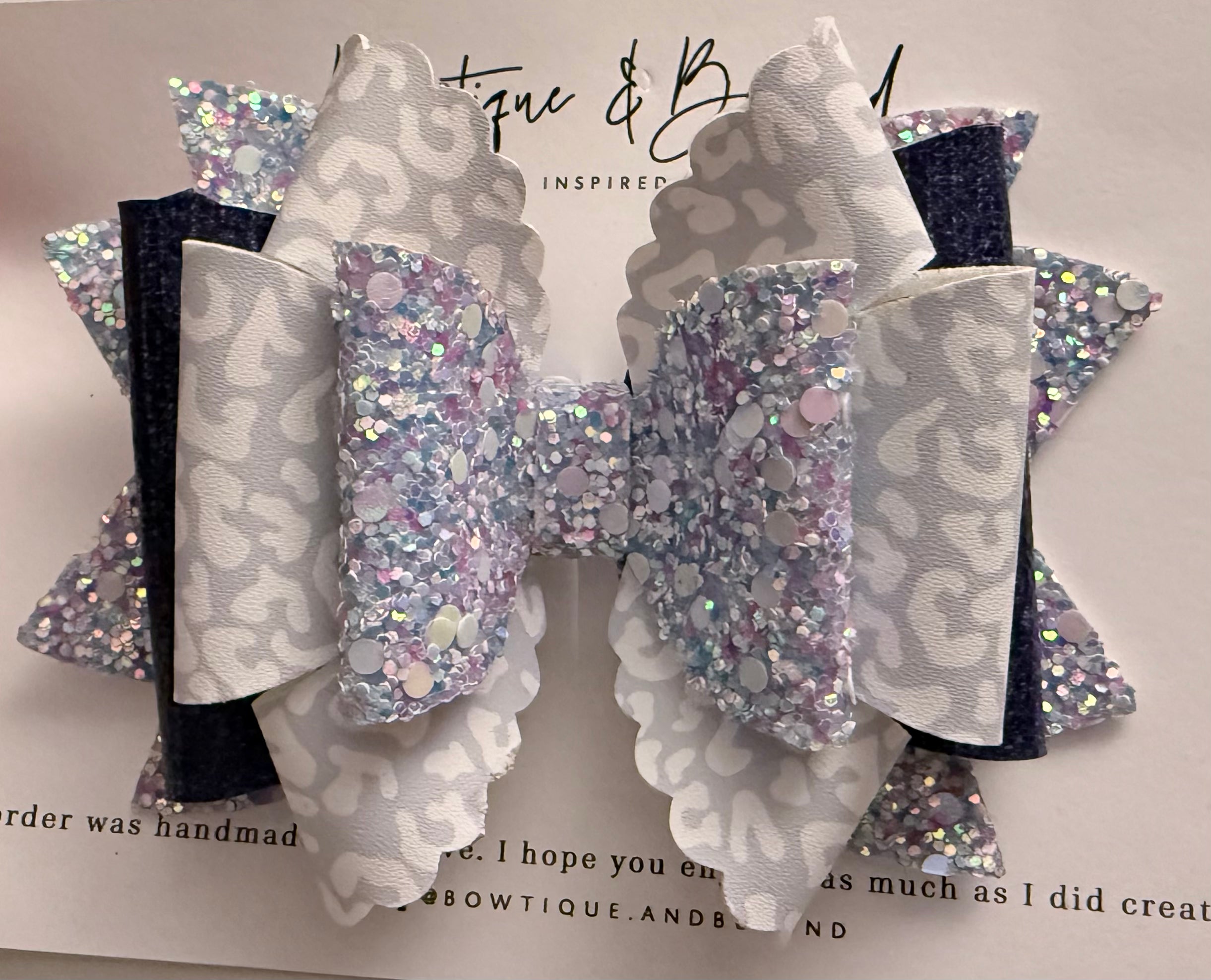 Crystal Frost Clip Bow