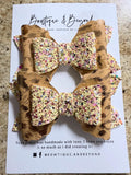 Tan Metallic Leopard Bow Clip