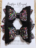 Midnight Confetii Bow Clip