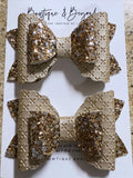 Golden Stardust Bow Clip