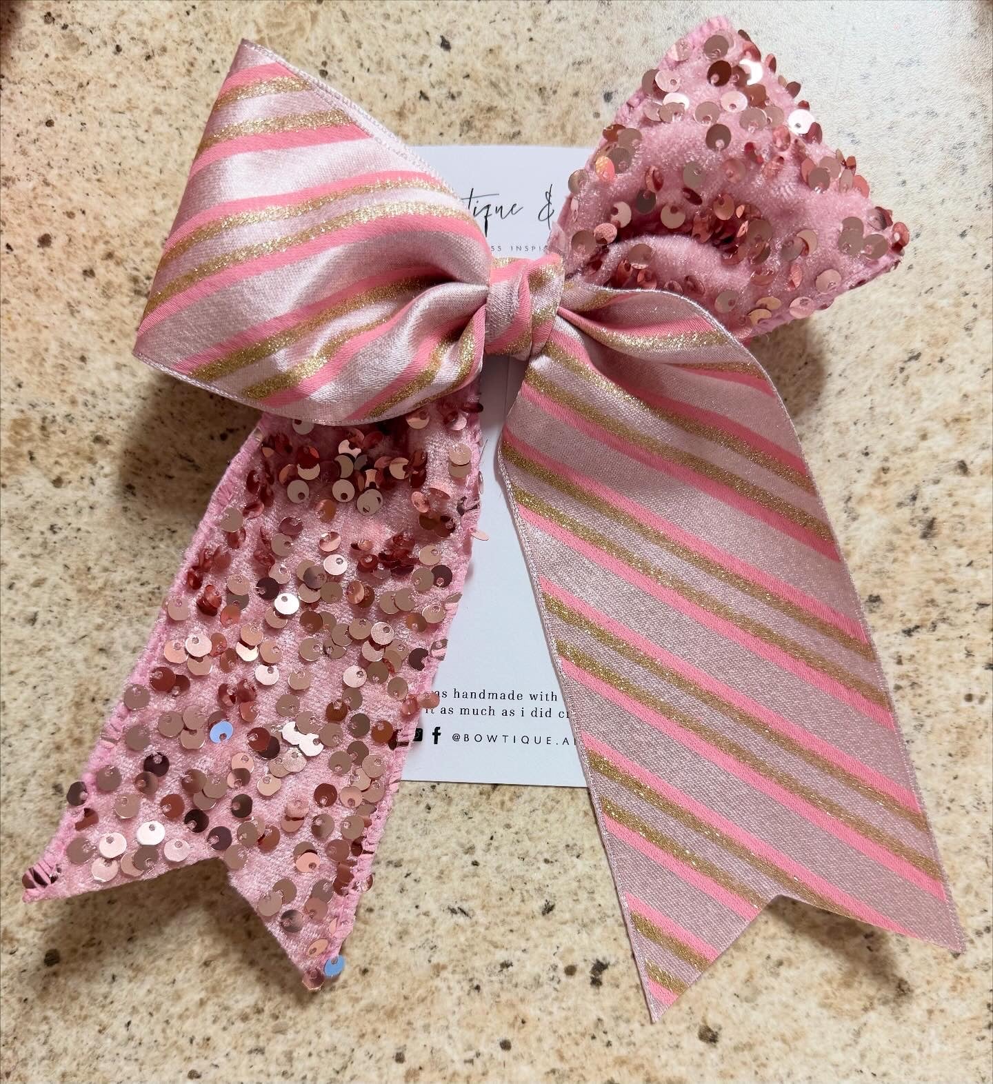 Blush Sequins Bliss Cheer Bow