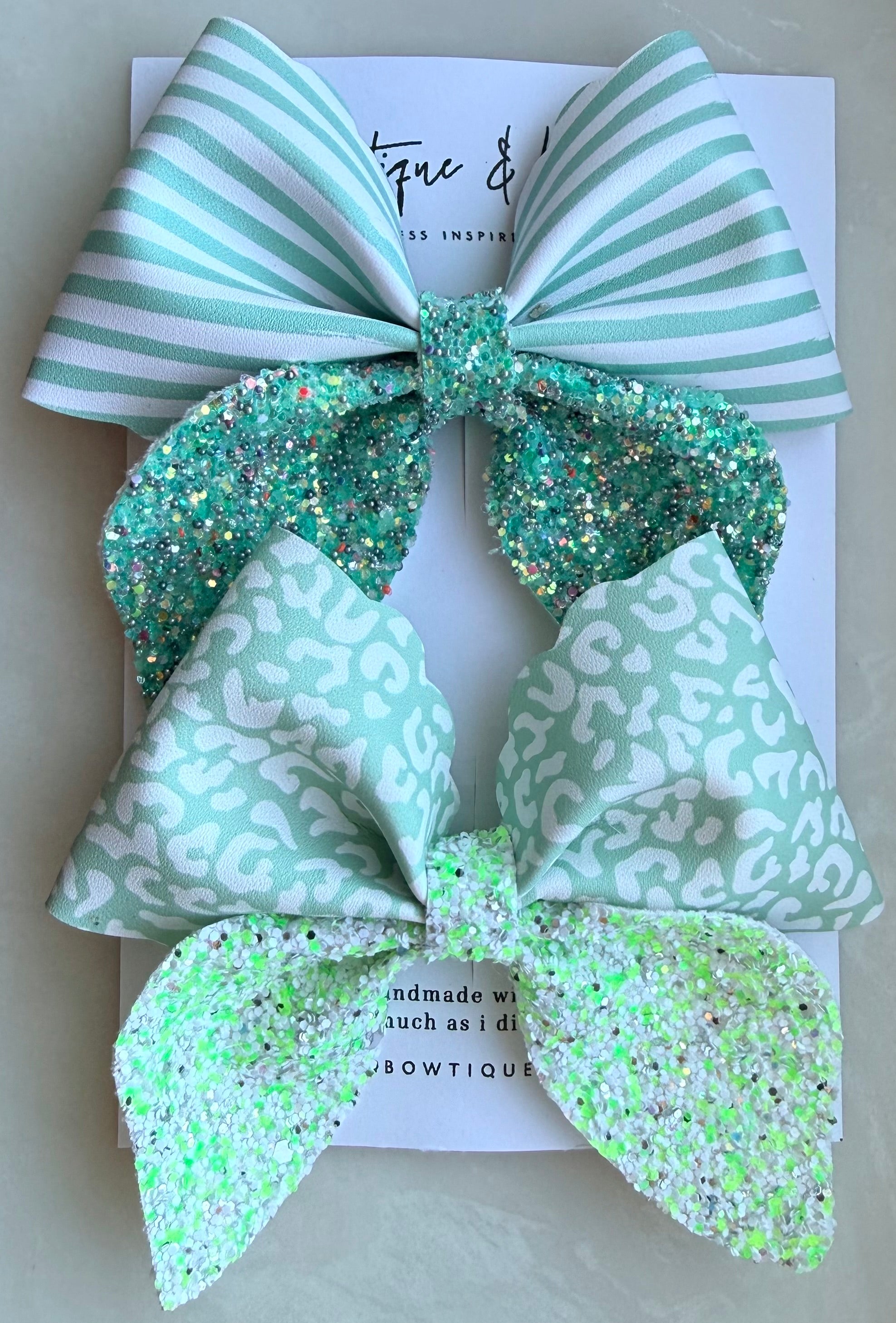 St Patricks Theme Bow Clips