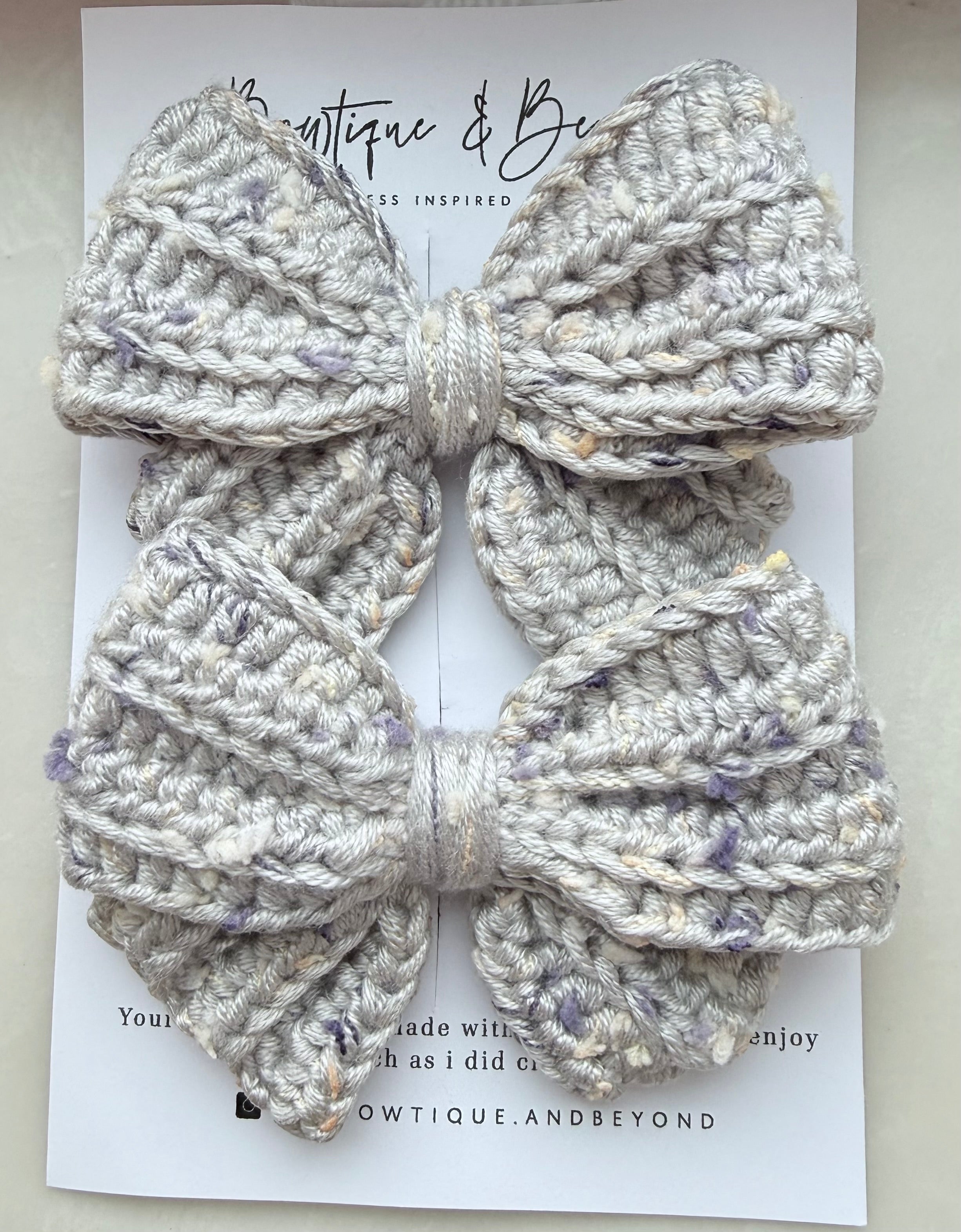Cozy Cream Bow Clip