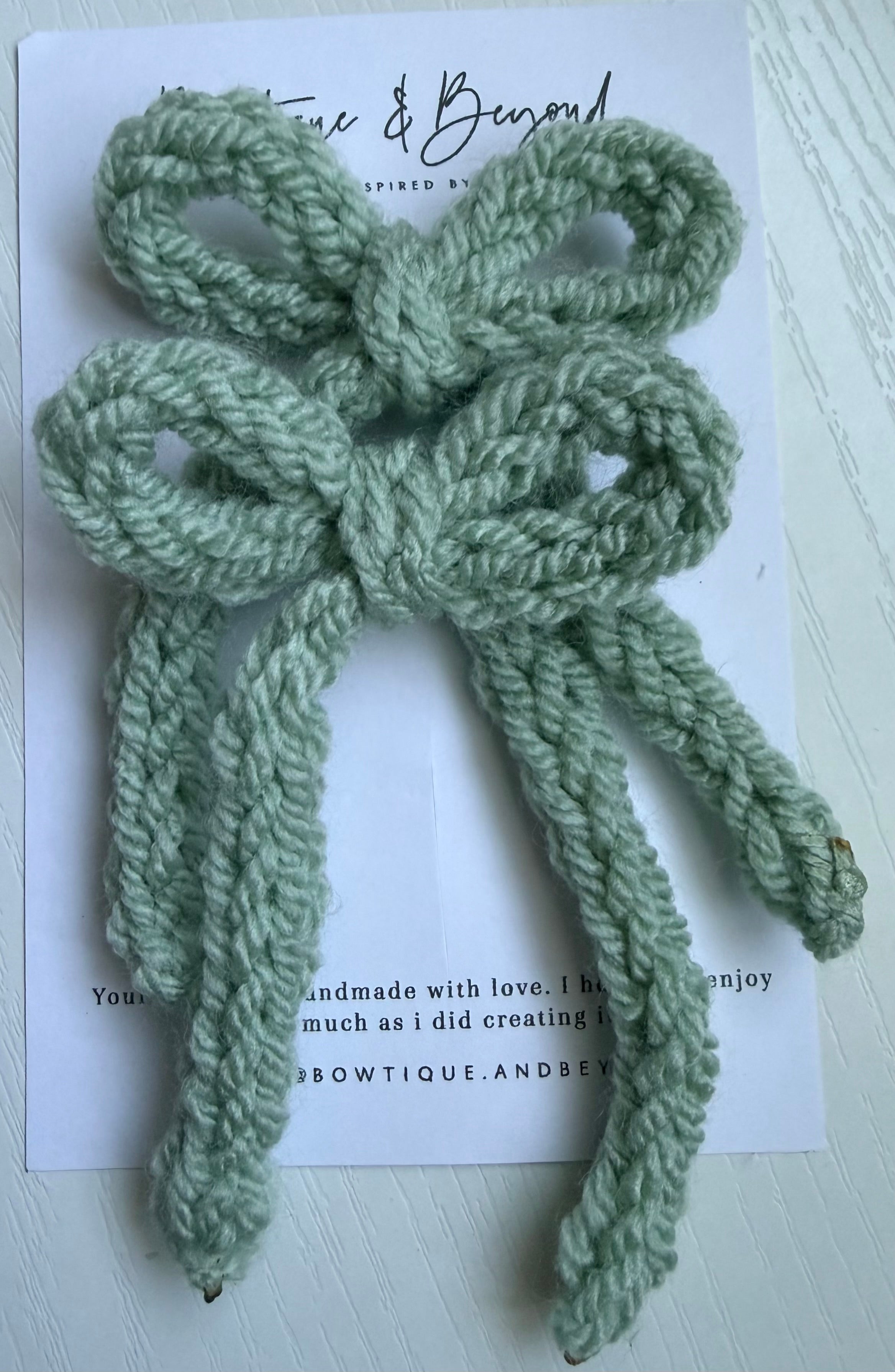 Sage Blossom Bow Clip